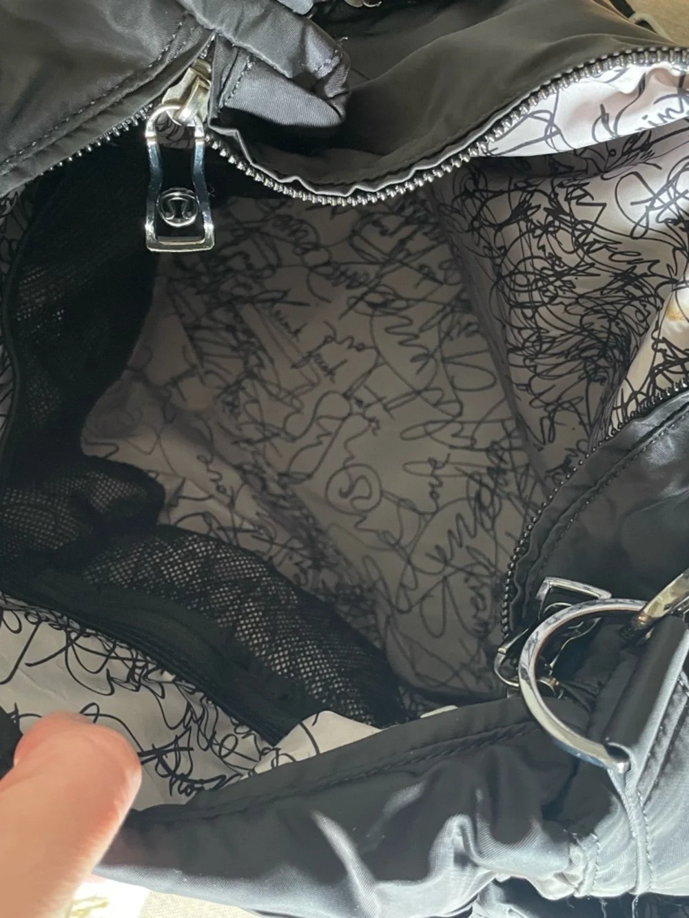 lululemon athletica Black Ruffled Nylon Shoulder Tote - Picture 11 of 16